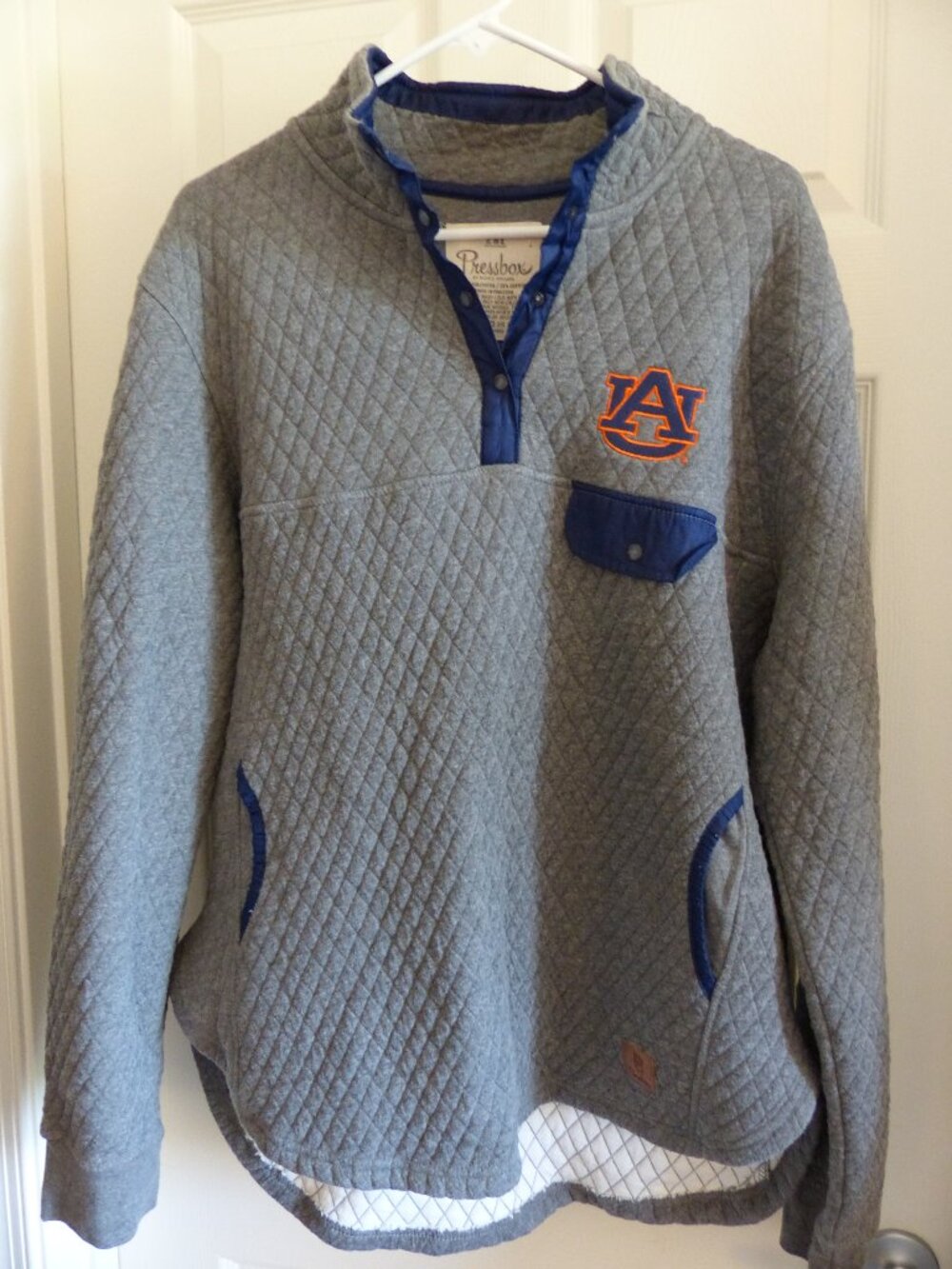Royce Apparel Pressbox Auburn University Quilted Gray Women's Sweatshirt